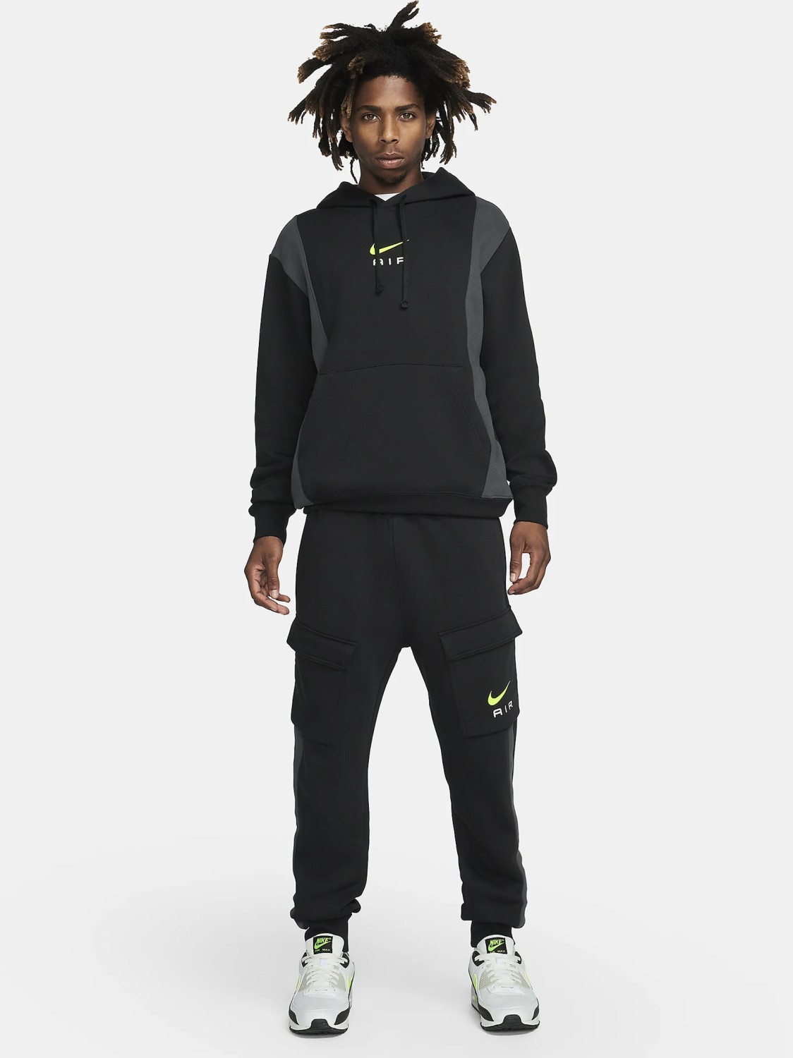 Толстовка мужская Nike M NSW SW AIR PO HOODY FLC BB черная FV0167-010 изображение 8