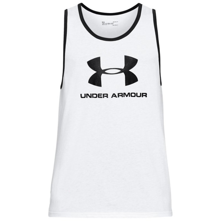 Майка мужская Under Armour Sportstyle Logo Tank белая 1329589-100 изображение 1