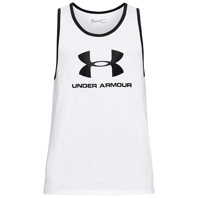 Майка мужская Under Armour Sportstyle Logo Tank белая 1329589-100 изображение 1