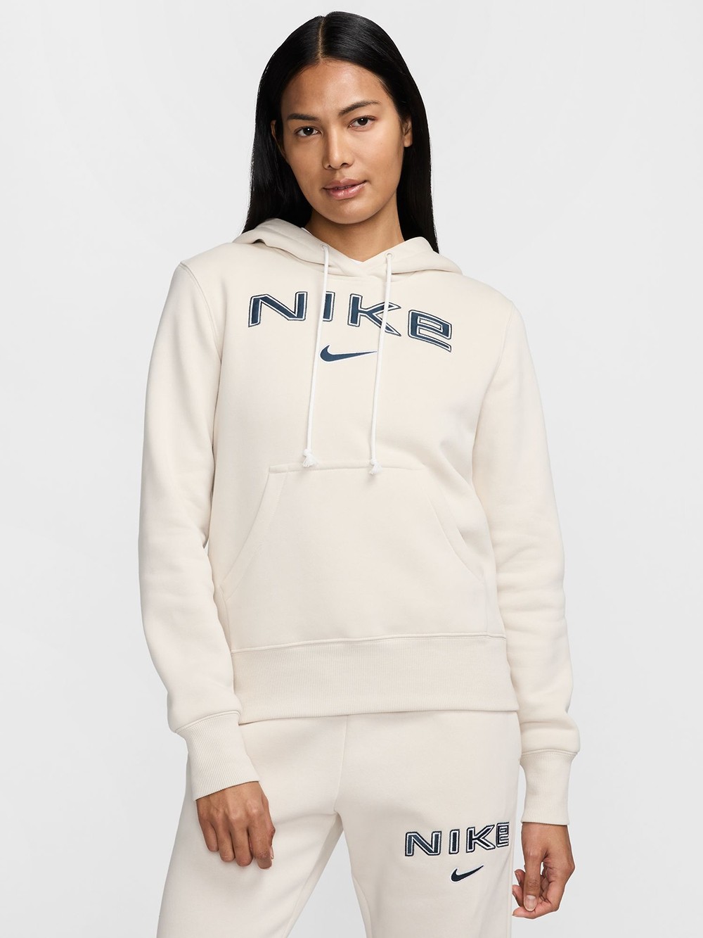 Толстовка женская Nike W NSW PHNX FLC STD PO LOGO HDY бежевая HM9751-104 изображение 2