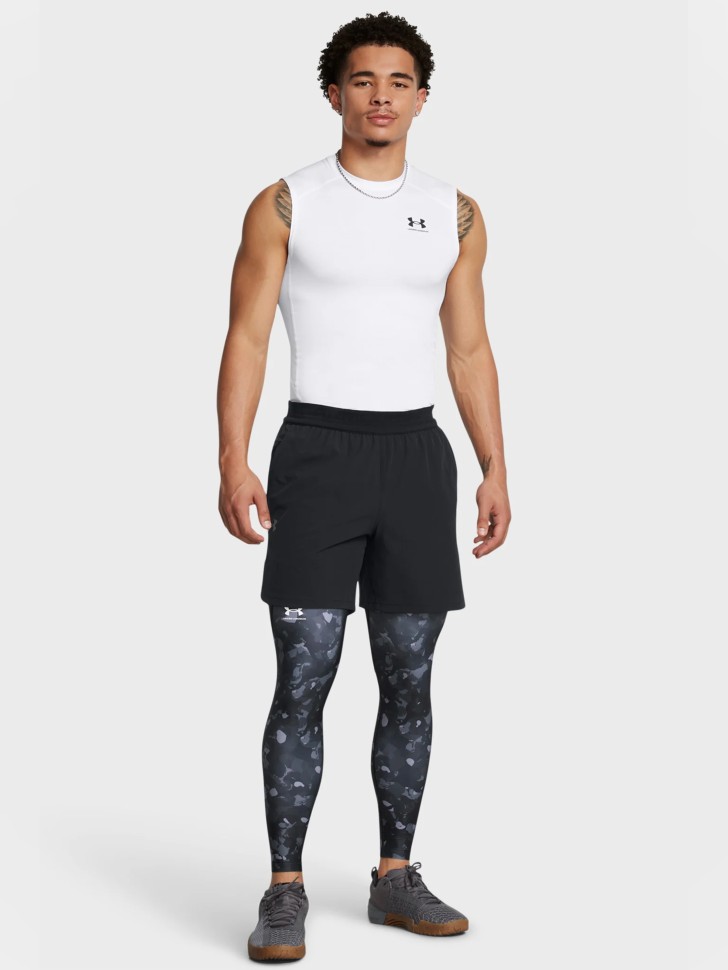 Тайтсы мужские Under Armour UA HG Armour Prtd Lgs черные 1386938-001 изображение 4