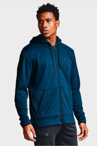 Толстовка мужская Under Armour Ua Armour Fleece Fz Hoodie синяя 1357110-408 изображение 2
