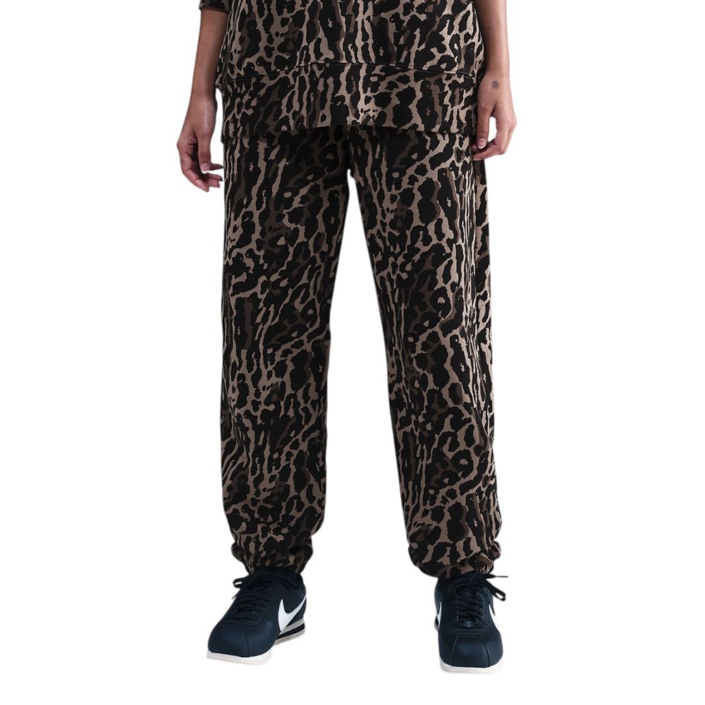 Брюки женские Nike W NSW PHNX FLC HR OS AOP PNT коричневые IB2366-010