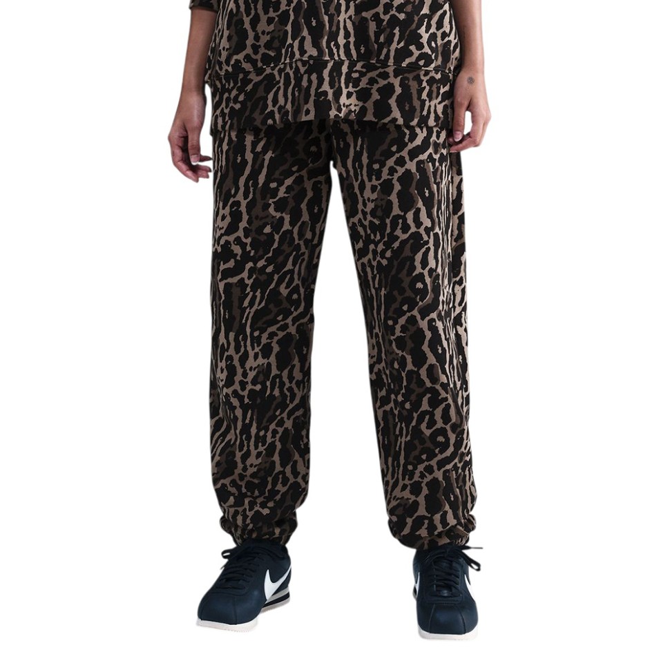 Брюки женские Nike W NSW PHNX FLC HR OS AOP PNT коричневые IB2366-010 изображение 1