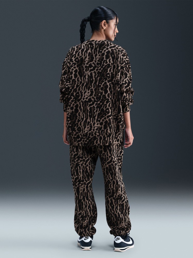 Брюки женские Nike W NSW PHNX FLC HR OS AOP PNT коричневые IB2366-010 изображение 3