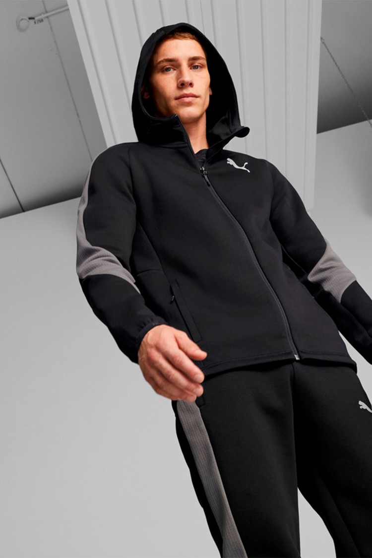 Толстовка чоловіча Puma Evostripe Full-Zip Hoodie чорна 84991501 изображение 2