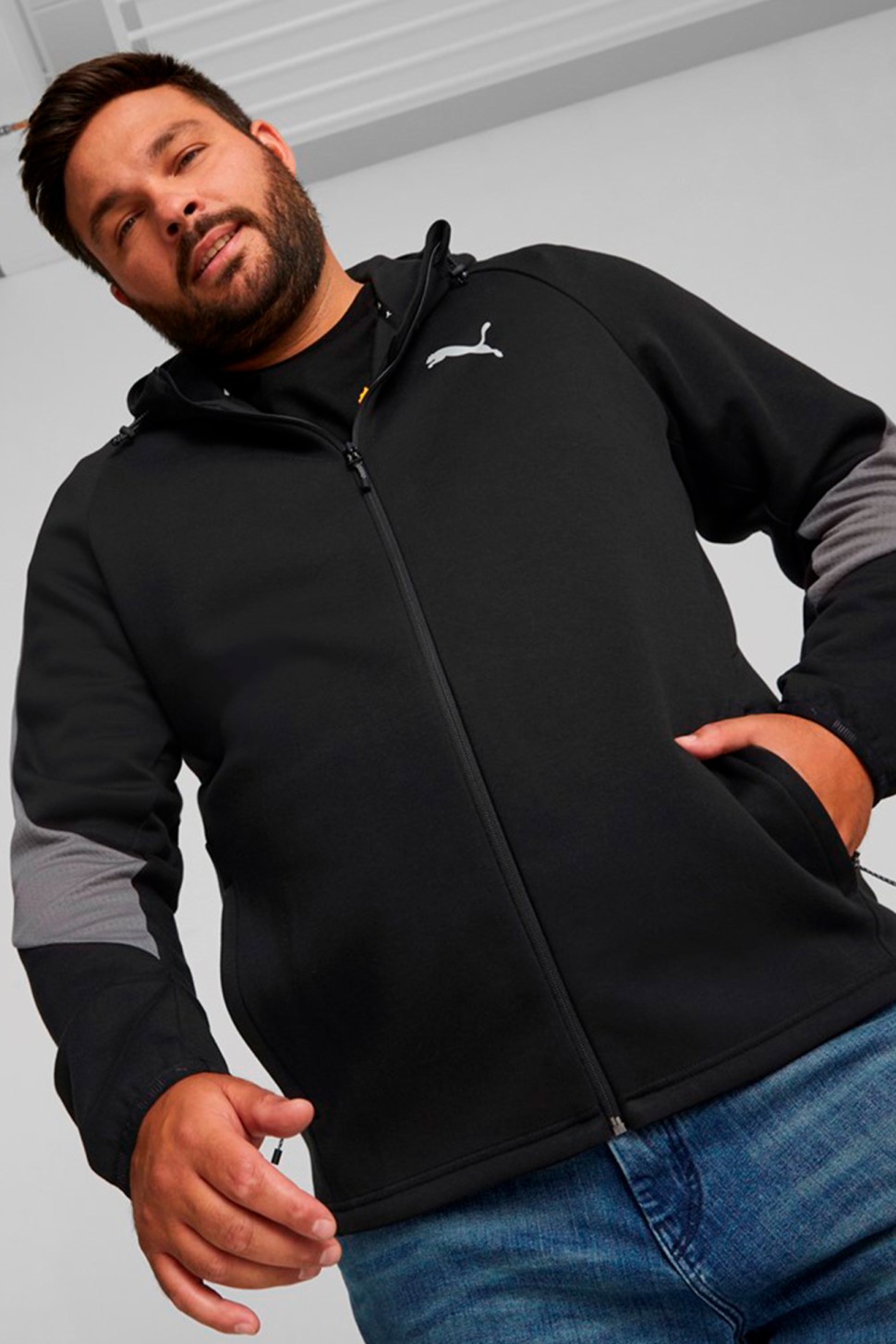 Толстовка чоловіча Puma Evostripe Full-Zip Hoodie чорна 84991501 — фото 7