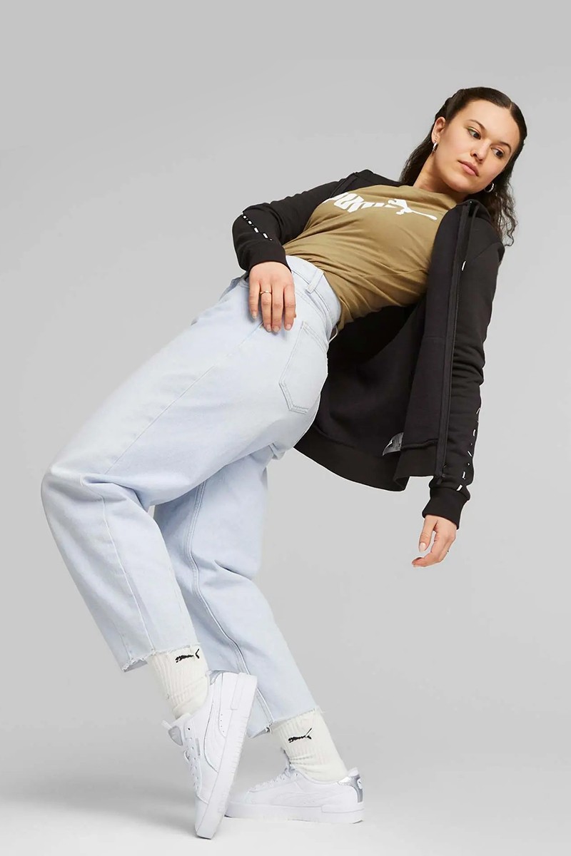 Толстовка жіноча Puma ESS TAPE FZ Hoodie FL чорна 67599701 — фото 4