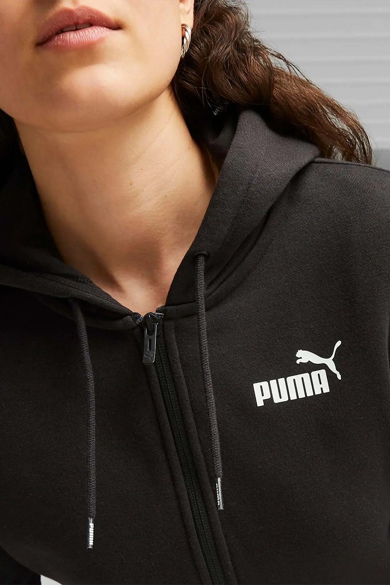 Толстовка жіноча Puma ESS TAPE FZ Hoodie FL чорна 67599701 изображение 5