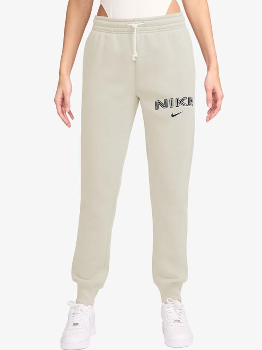Брюки женские Nike W NSW PHNX FLC MR STD LOGO PNT бежевые HM9757-104 изображение 2