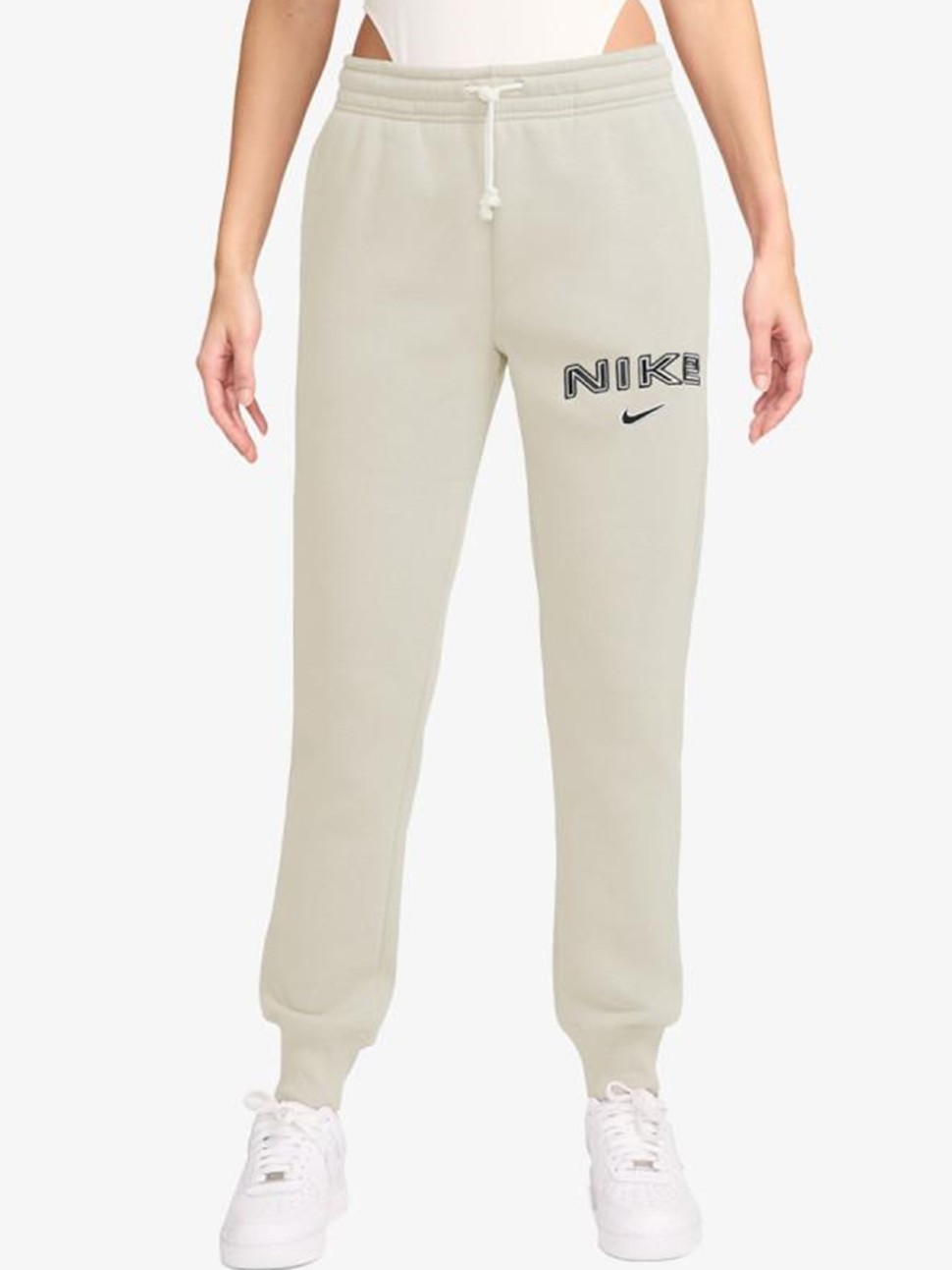 Штани жіночі Nike W NSW PHNX FLC MR STD LOGO PNT бежеві HM9757-104 — фото 2