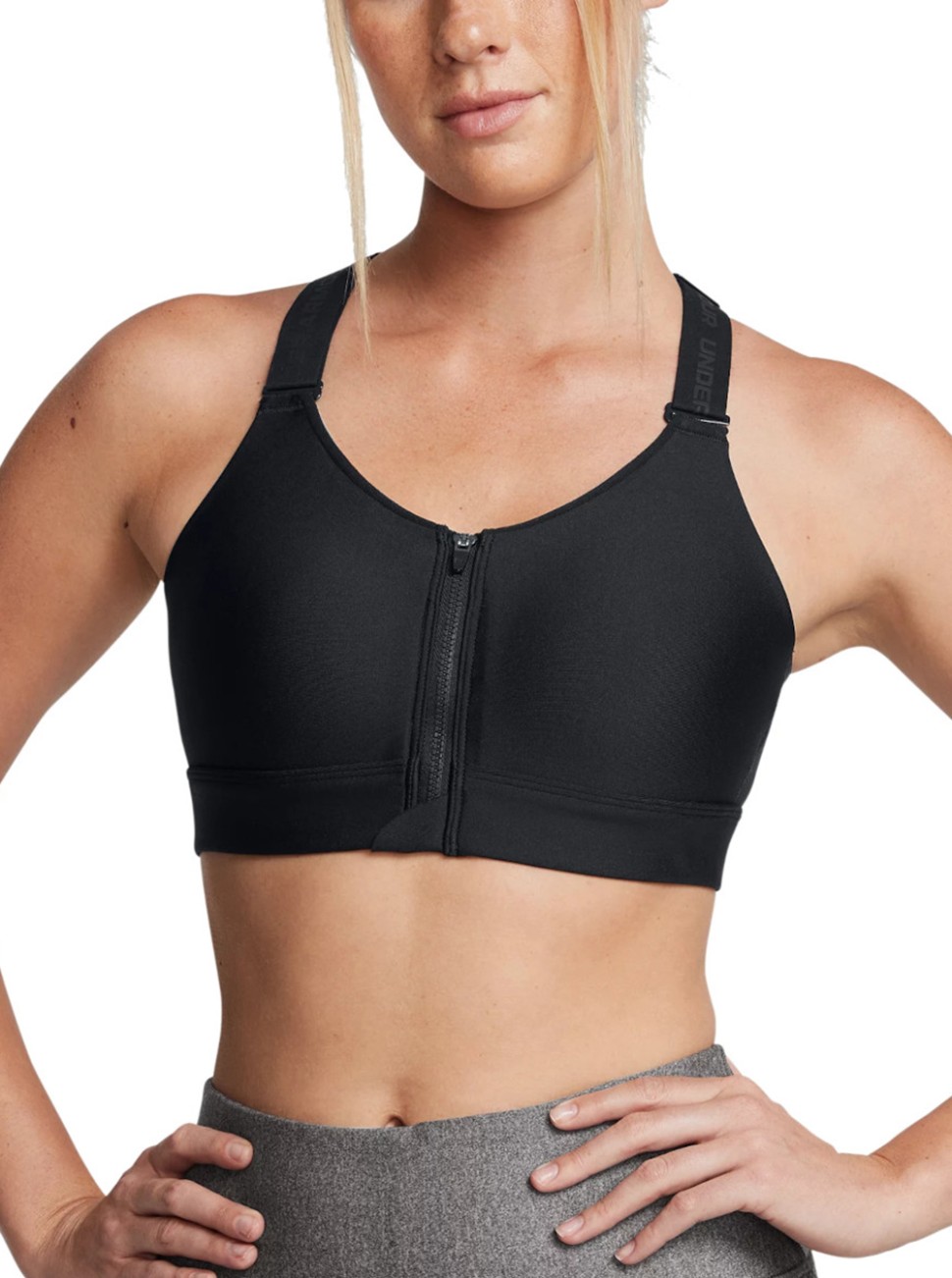 Бра жіночий Under Armour UA Infinity High Zip 2.0 Bra чорний 1384118-002 — фото 2