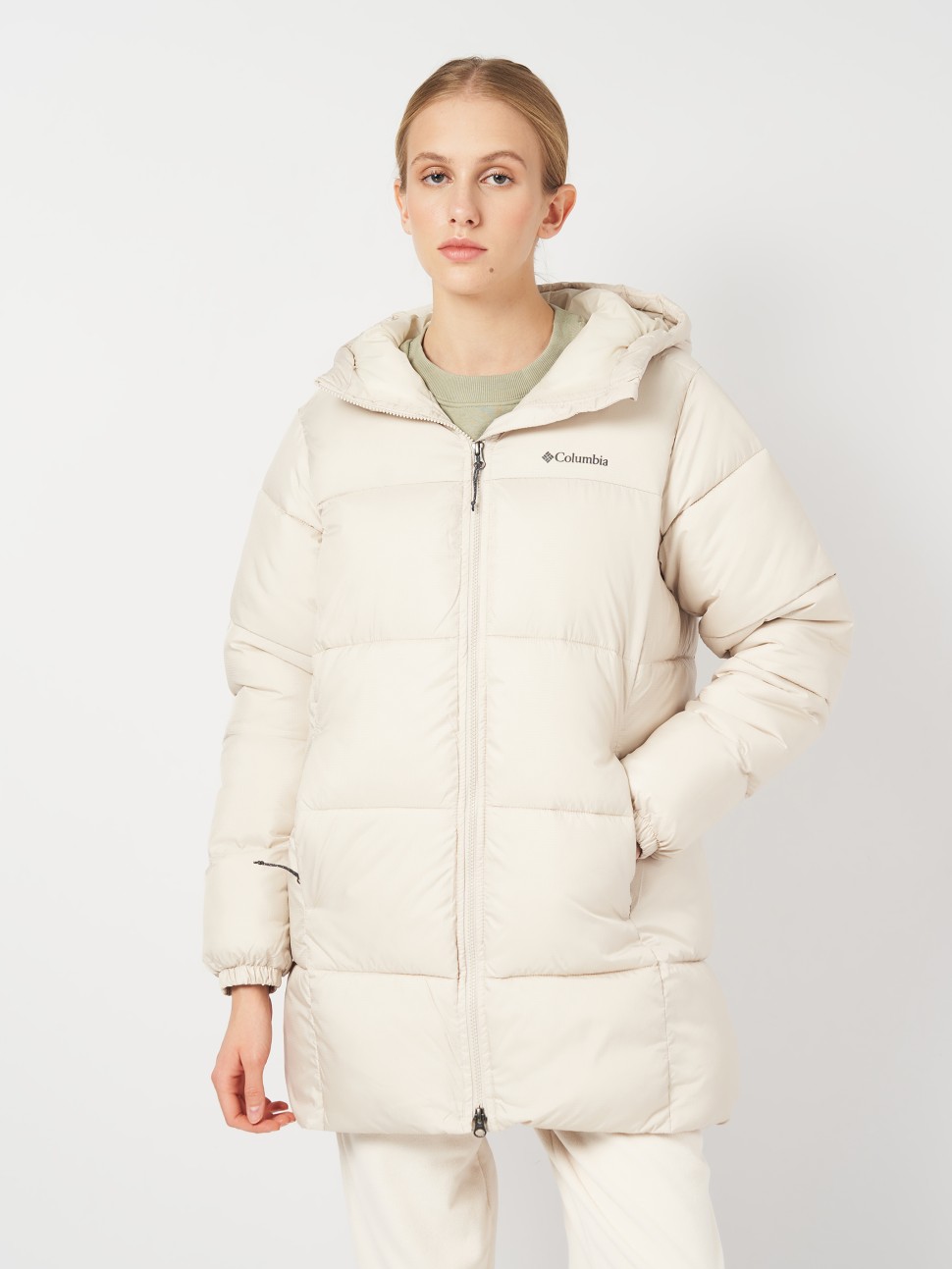 Куртка жіноча Columbia Puffect™ II Mid Hooded Jacket бежева 2088471-278 — фото 2
