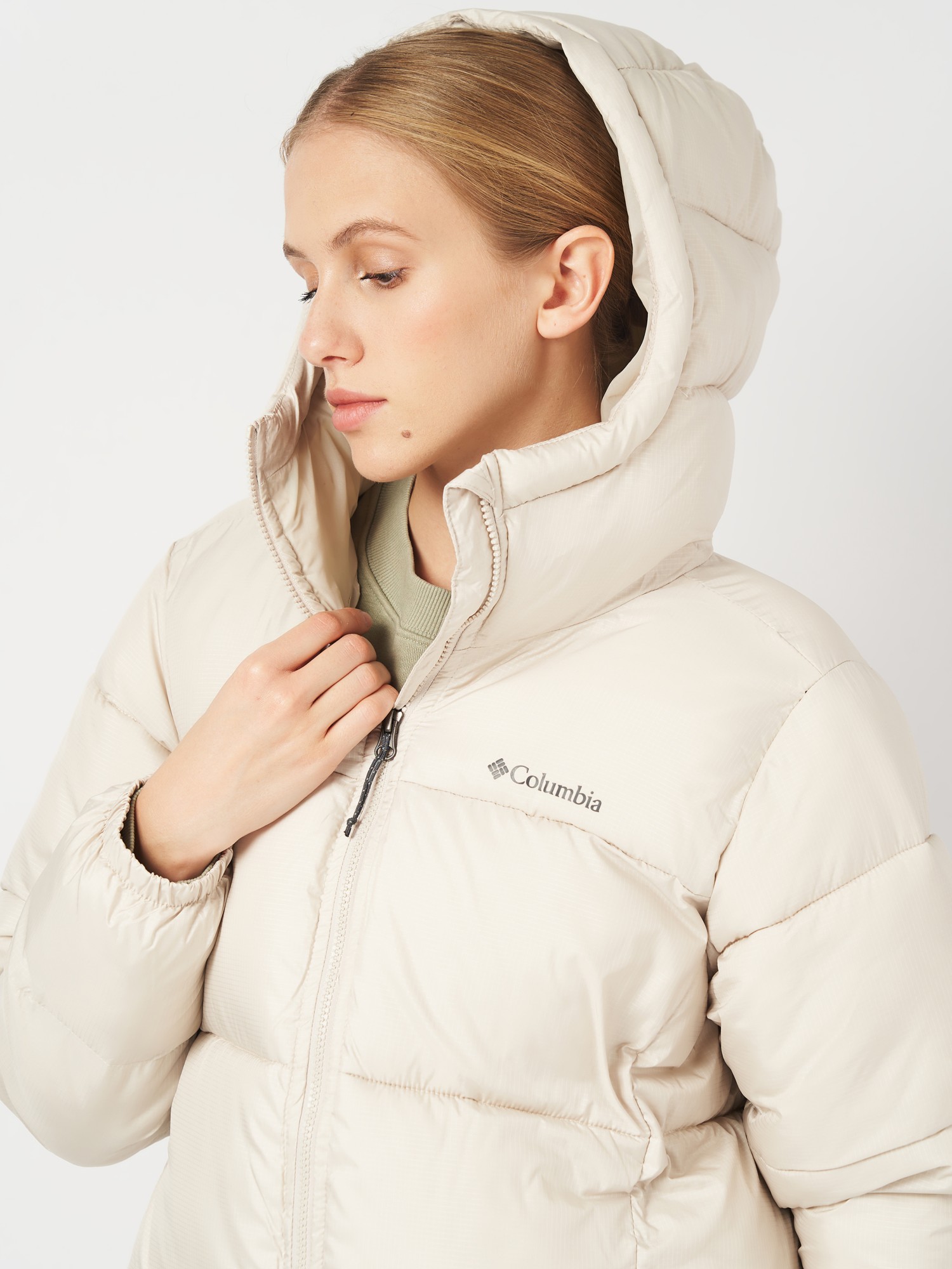 Куртка жіноча Columbia Puffect™ II Mid Hooded Jacket бежева  2088471-278 изображение 5