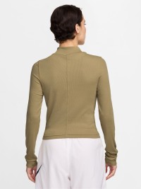 Футболка женская Nike W NSW ESSNTL RIB MOCK LS TOP бежевая DV7880-297 изображение 3