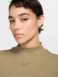 Футболка женская Nike W NSW ESSNTL RIB MOCK LS TOP бежевая DV7880-297 изображение 4