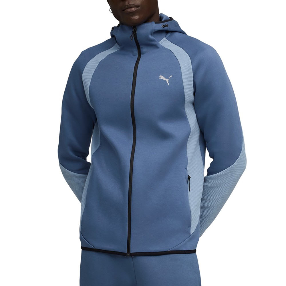 Толстовка мужская Puma EVOSTRIPE FZ Hoodie DK голубая 68823180