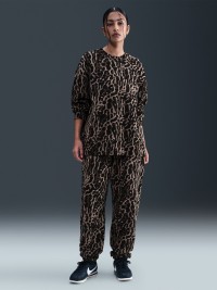 Толстовка женская Nike W NSW PHNX FLC OS AOP CREW коричневая IB2371-010 изображение 5