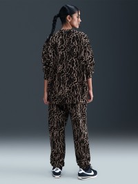 Толстовка женская Nike W NSW PHNX FLC OS AOP CREW коричневая IB2371-010 изображение 6