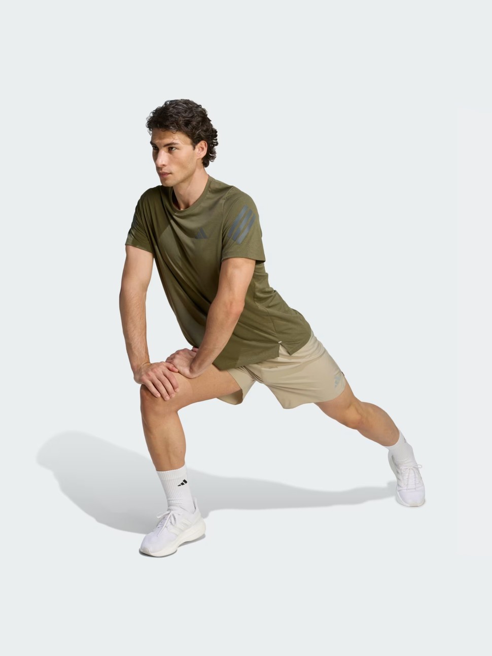 Шорты мужские Adidas Run Ess Short M хаки JZ7770 — фото 4