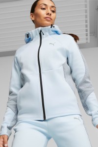 Толстовка женская Puma EVOSTRIPE Full-Zip Hoodie голубая 67607369 изображение 2