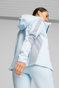 Толстовка женская Puma EVOSTRIPE Full-Zip Hoodie голубая 67607369 изображение 3