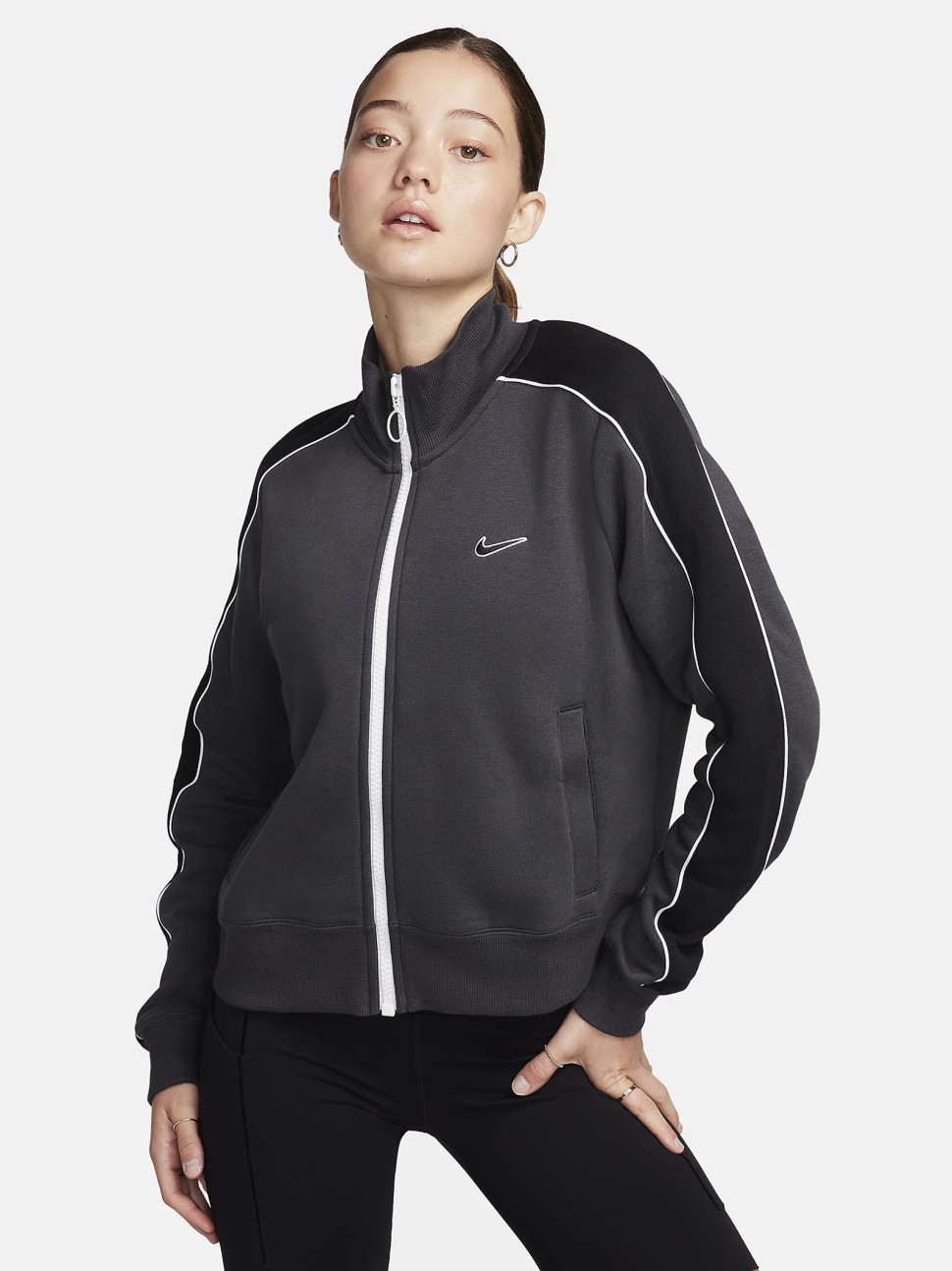 Толстовка жіноча Nike W NSW FLC TT SW темно-сіра FV4973-060 — фото 2