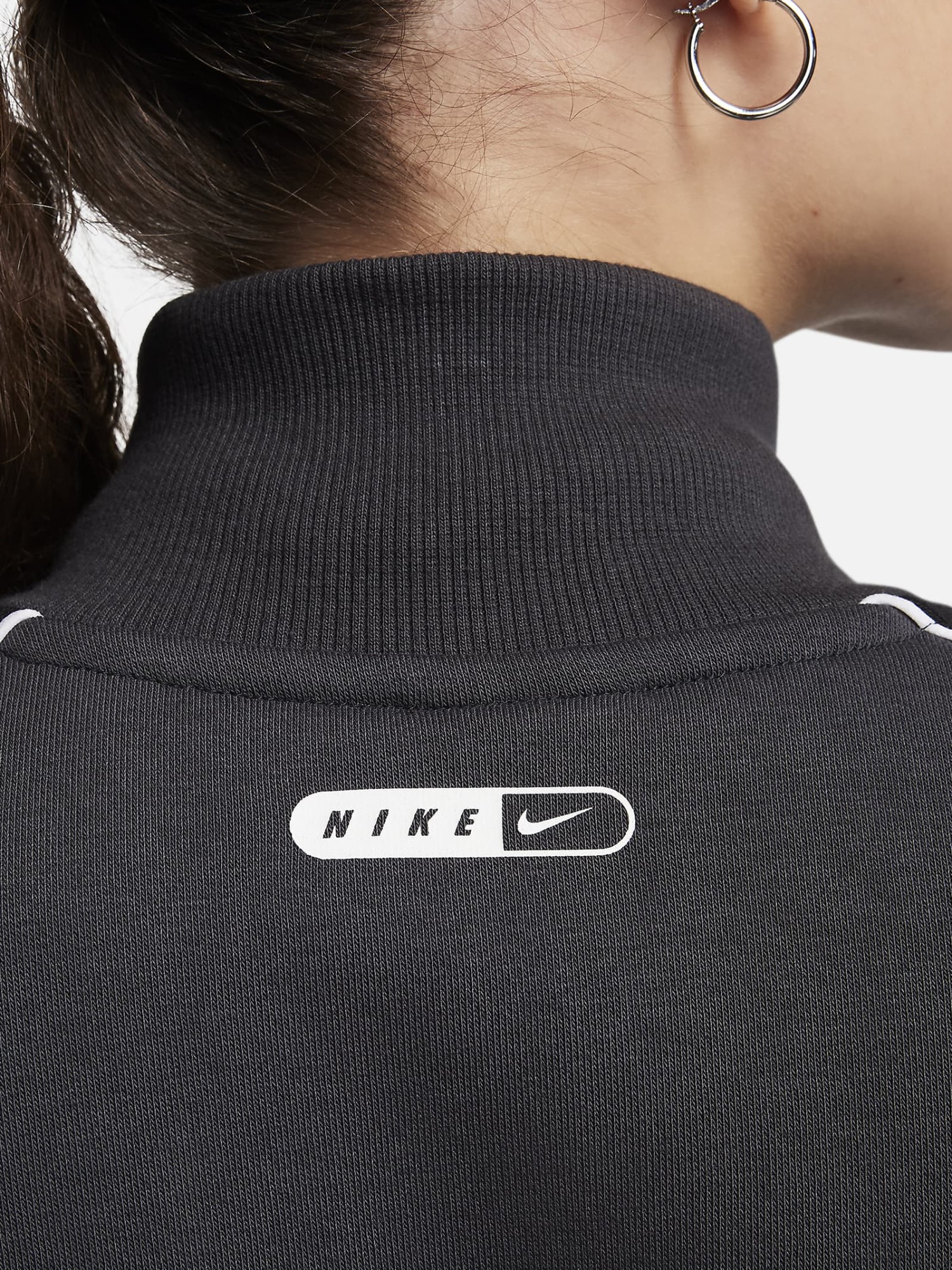 Толстовка женская Nike W NSW FLC TT SW темно-серая FV4973-060 изображение 7