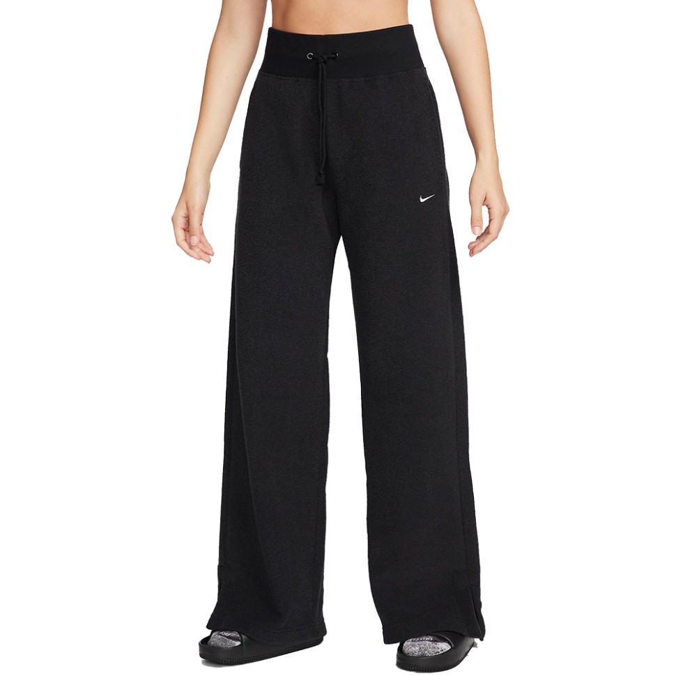 Штани жіночі Nike W NSW PHNX PLSH HR PANT WIDE чорні FN3622-010 — фото 1