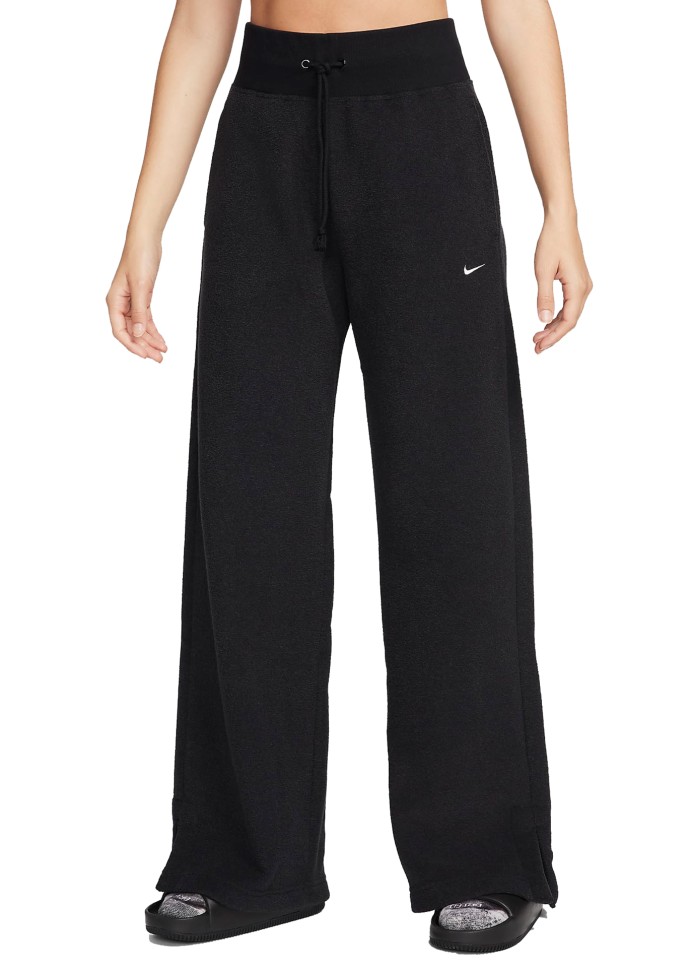 Брюки женские Nike W NSW PHNX PLSH HR PANT WIDE черные FN3622-010 изображение 2