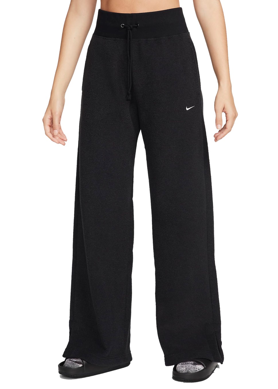 Штани жіночі Nike W NSW PHNX PLSH HR PANT WIDE чорні FN3622-010 — фото 2