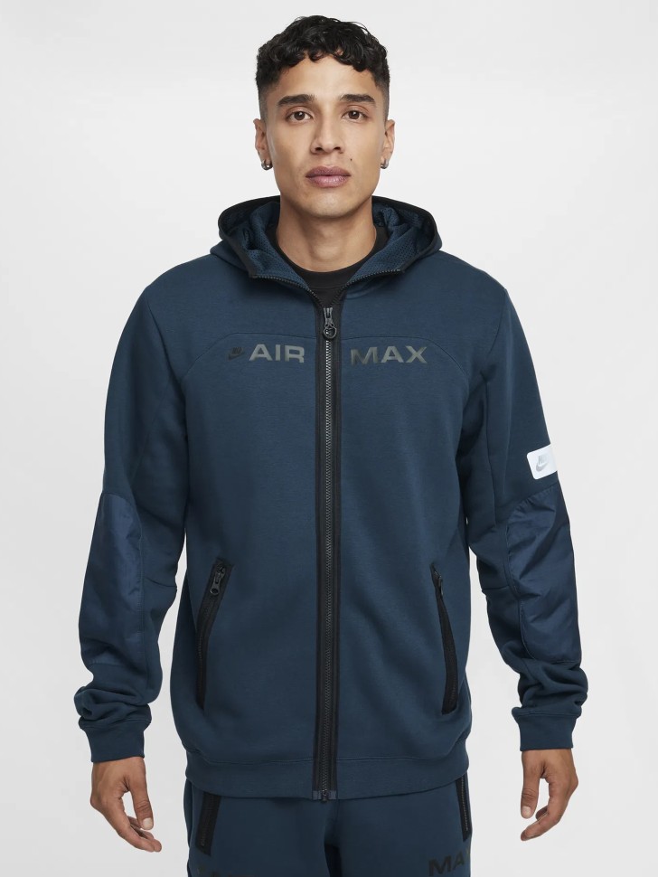 Толстовка мужская Nike M NSW AIR MAX FLC FZ HOODIE синяя HJ0855-478 изображение 2