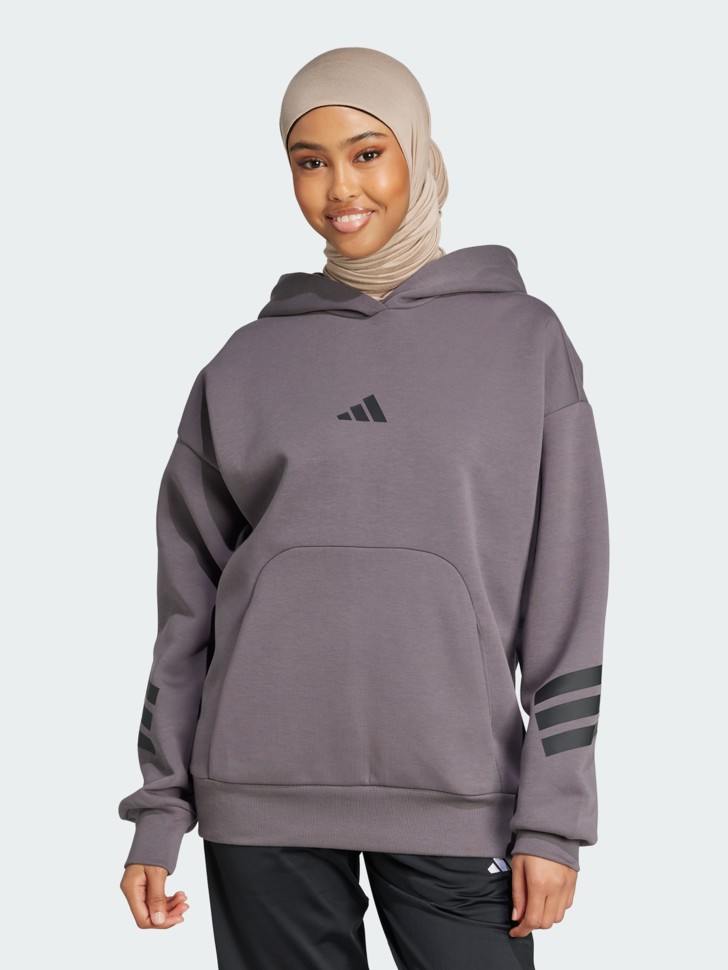 Толстовка жіноча Adidas W FI 3S OH HD сіра JE0187 изображение 2