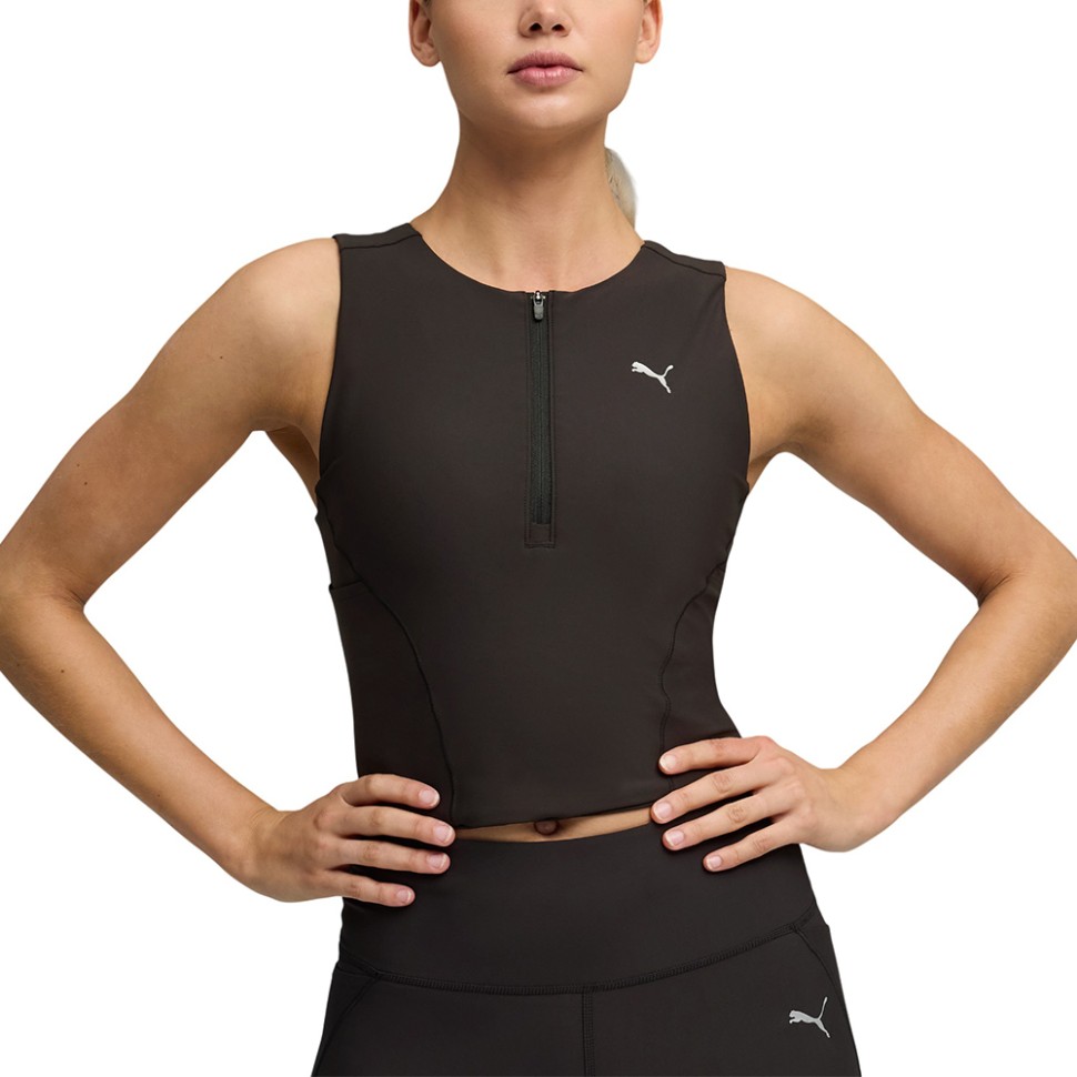 Майка жіноча Puma W RUN LIGHTSTRIDE CROP TOP чорна 52842801 — фото 1