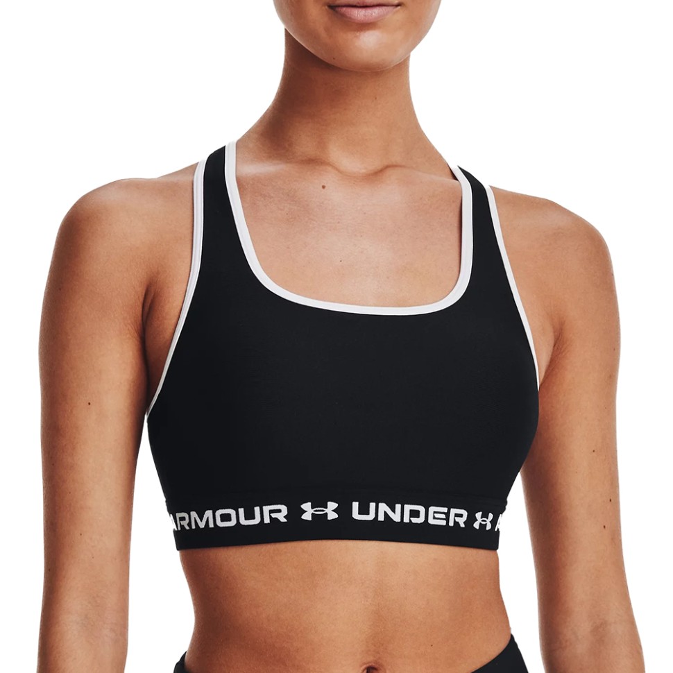 Бра женский Under Armour Ua Crossback Mid Bra Pkt черный 1370069-001 — фото 1