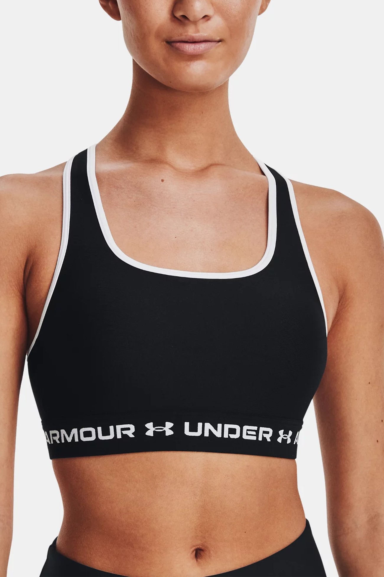 Бра женский Under Armour Ua Crossback Mid Bra Pkt черный 1370069-001 изображение 2