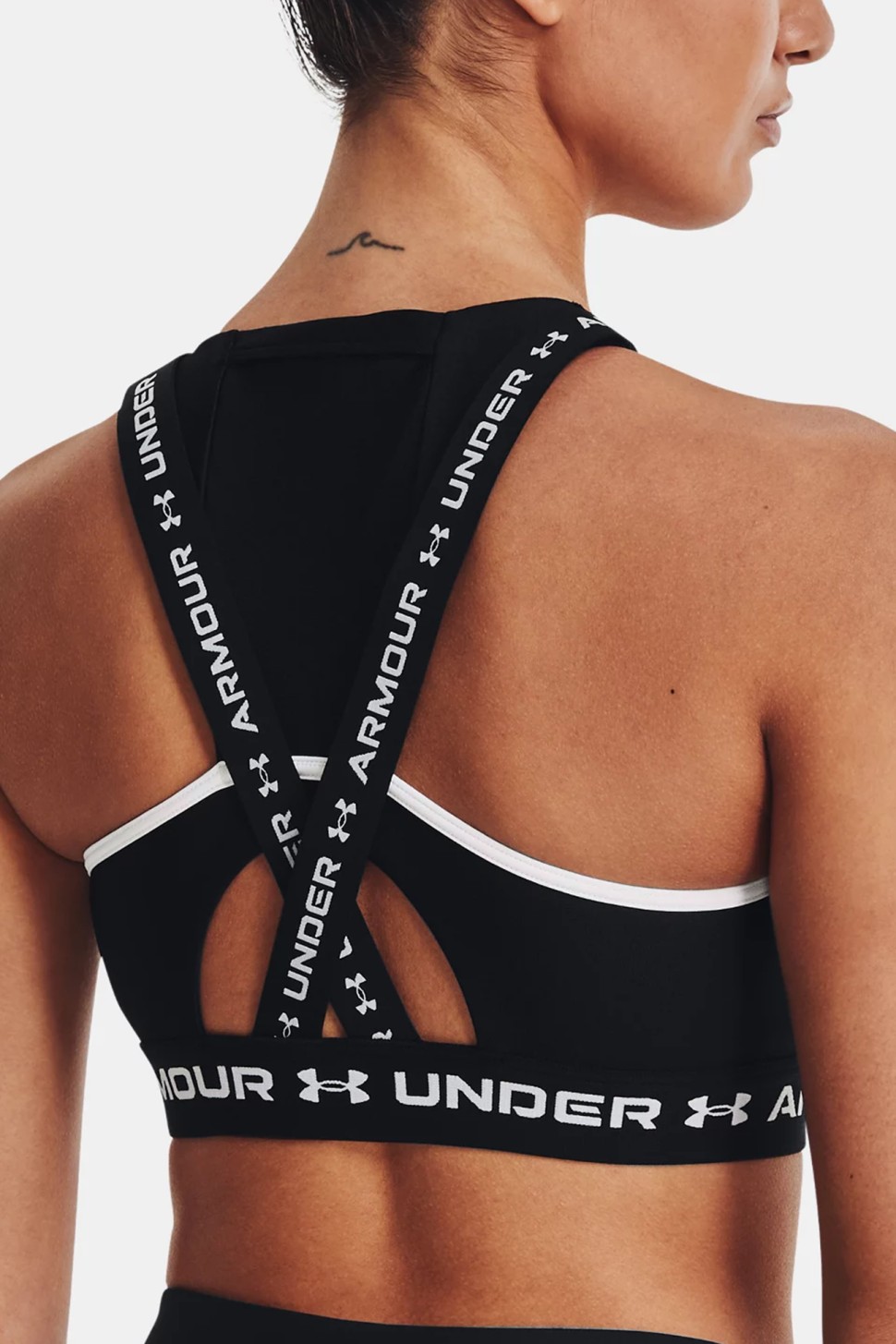 Бра женский Under Armour Ua Crossback Mid Bra Pkt черный 1370069-001 — фото 3