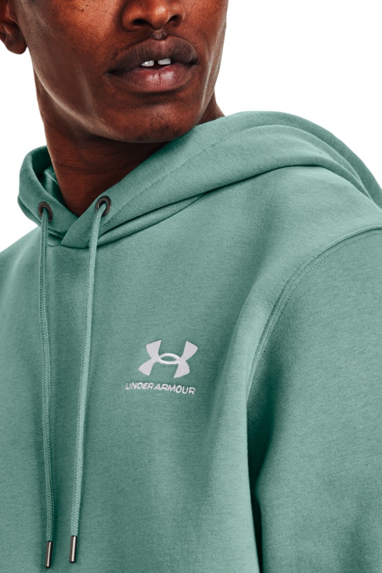 Толстовка чоловіча Under Armour UA Essential Fleece Hoodie зелена 1373880-177 изображение 3