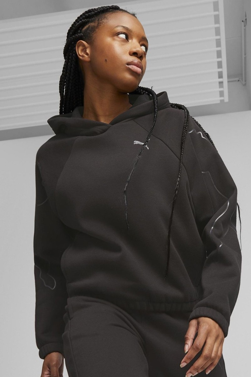 Толстовка жіноча Puma MOTION Cat Hoodie чорна 67608401 — фото 2