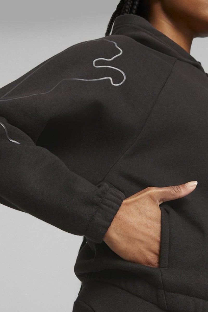 Толстовка жіноча Puma MOTION Cat Hoodie чорна 67608401 — фото 6