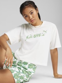 Футболка женская Puma ESS+ BLOSSOM Short Graphic Tee белая 68043202 изображение 2