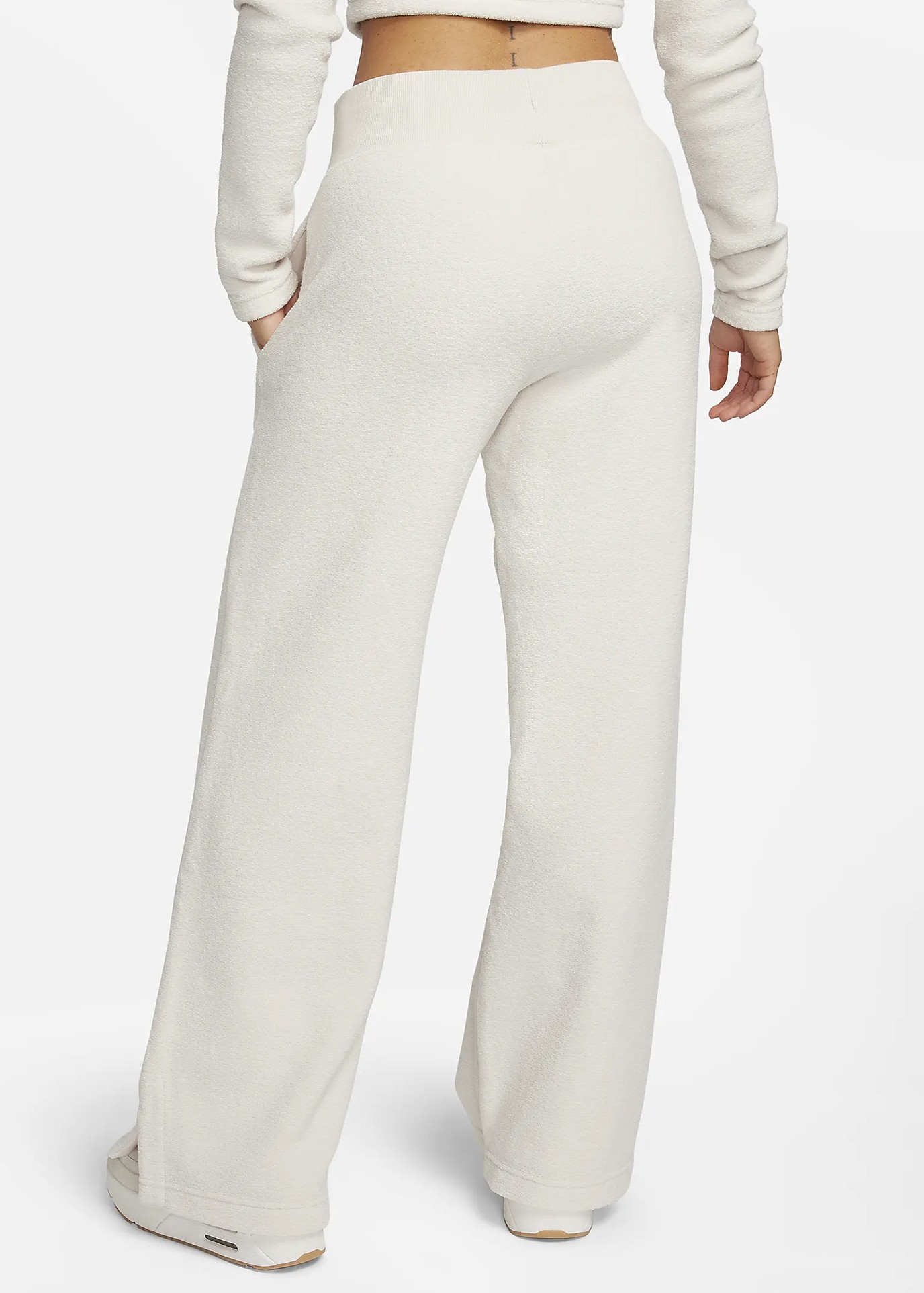 Штани жіночі Nike W NSW PHNX PLSH HR PANT WIDE бежеві FN3622-104 изображение 3