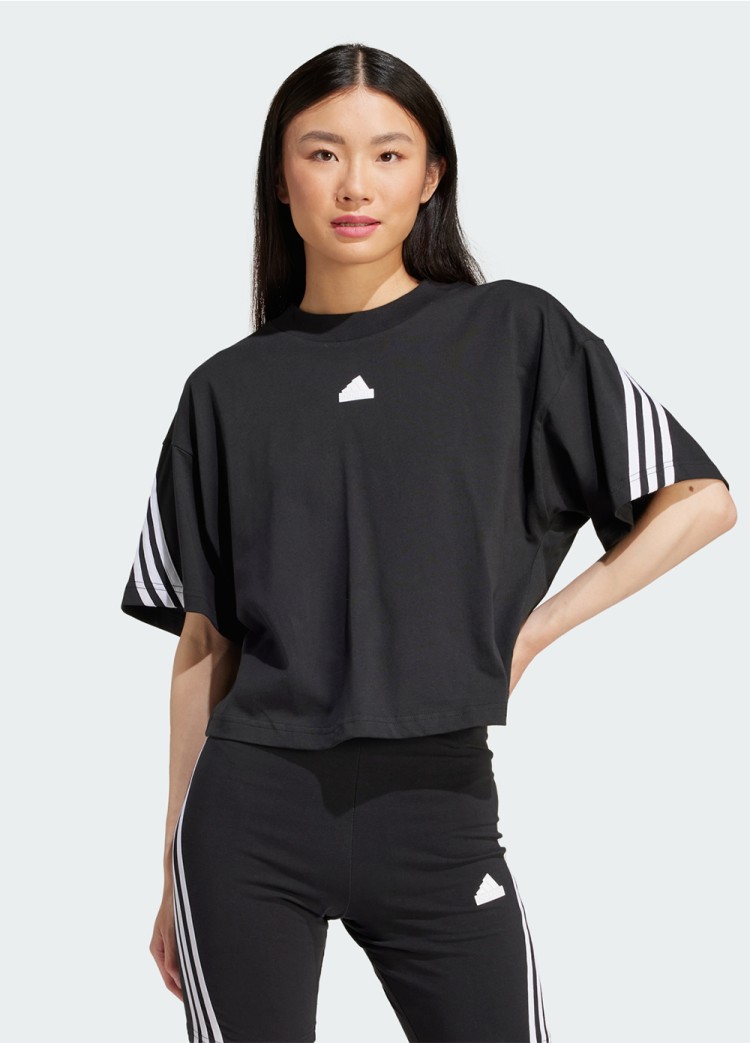 Футболка женская Adidas W FI 3S TEE черная IP1571 изображение 2