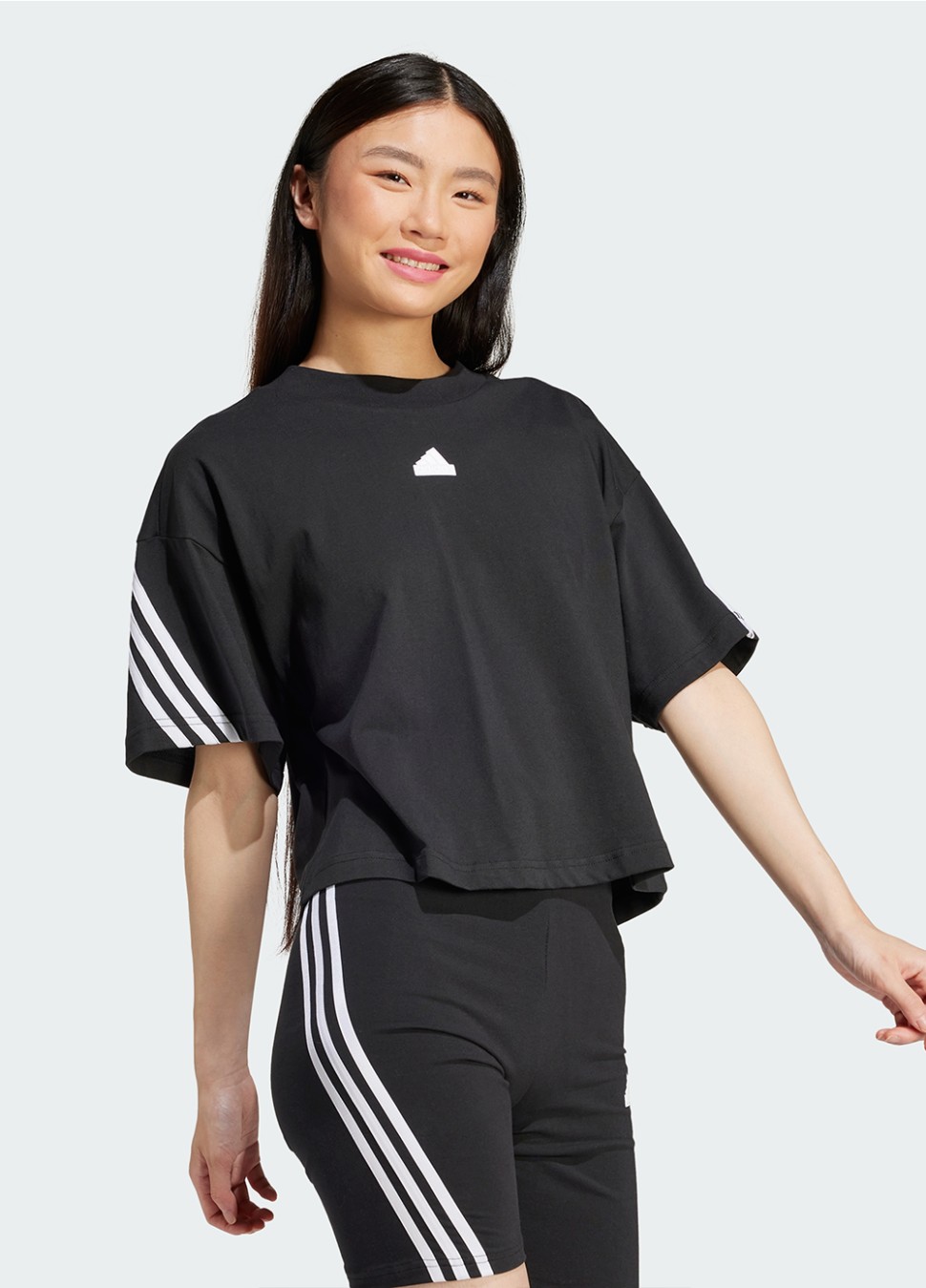 Футболка жіноча Adidas W FI 3S TEE чорна IP1571 — фото 4