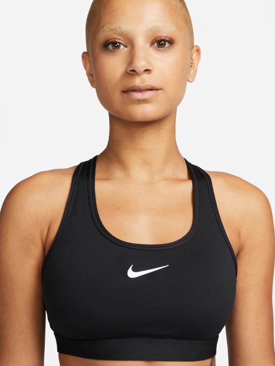 Бра женский Nike W NK SWSH MED SPT BRA черный DX6821-010 изображение 4