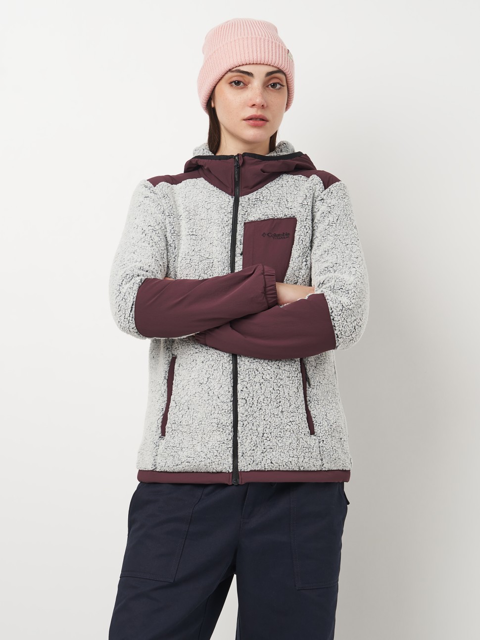 Джемпер жіночий Columbia ARCTIC CREST™ SHERPA FULL ZIP бордовий 2089031-607 — фото 2