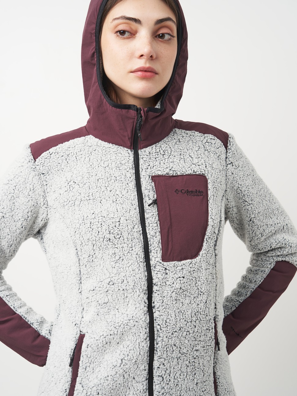 Джемпер жіночий Columbia ARCTIC CREST™ SHERPA FULL ZIP бордовий 2089031-607 — фото 5