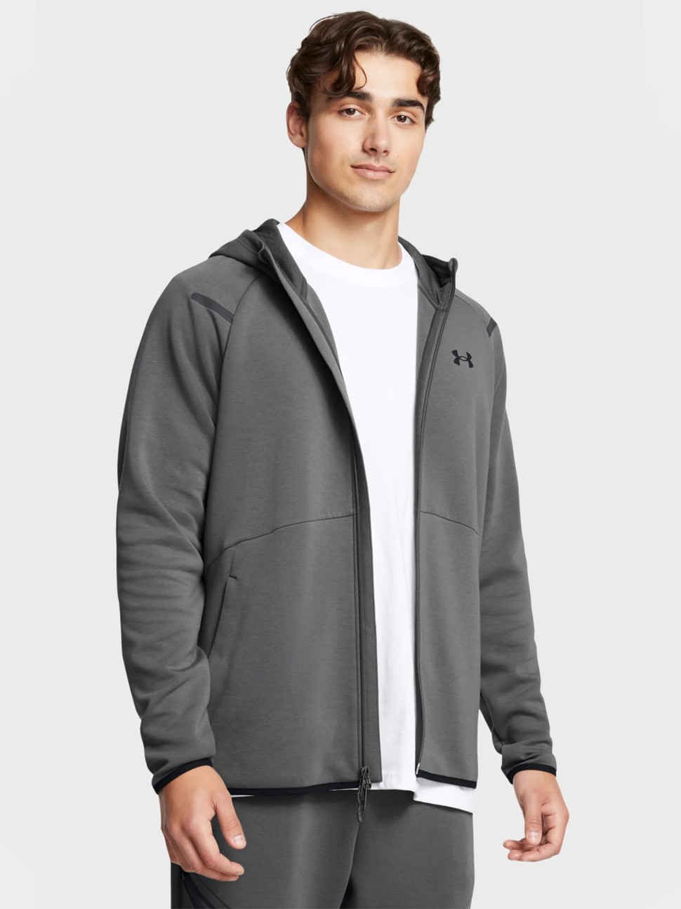 Толстовка чоловіча Under Armour UA Unstoppable Flc FZ HD EU сіра 1389352-025 — фото 2
