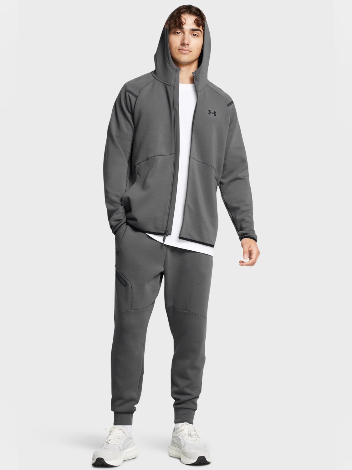 Толстовка чоловіча Under Armour UA Unstoppable Flc FZ HD EU сіра 1389352-025 изображение 5