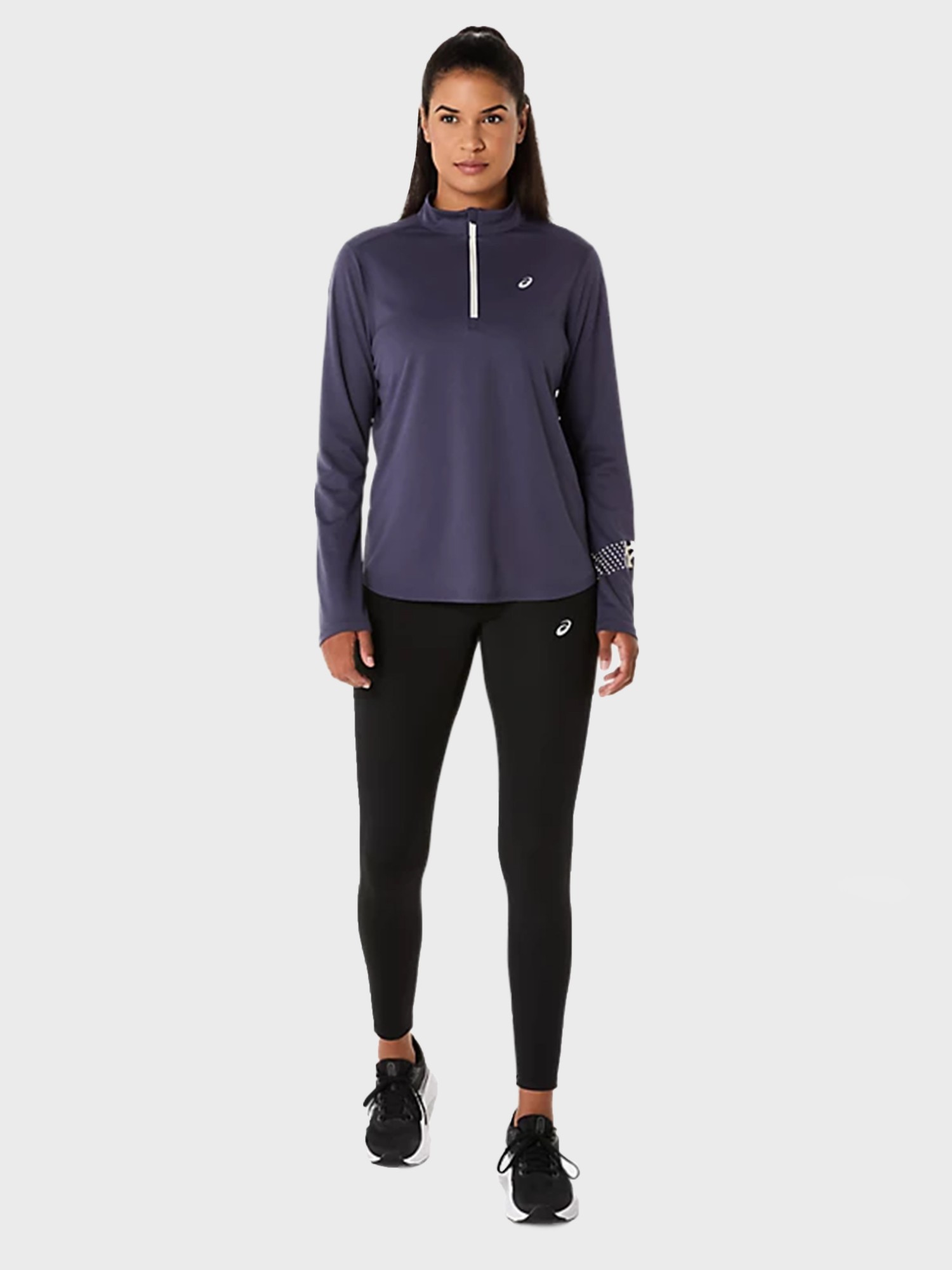 Футболка жіноча Asics ASICS ICON 1/2 ZIP LS TOP фіолетова 2012D175-500 изображение 8